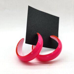 BFD- Hot Pink Chunky 90's Hoop Earrings